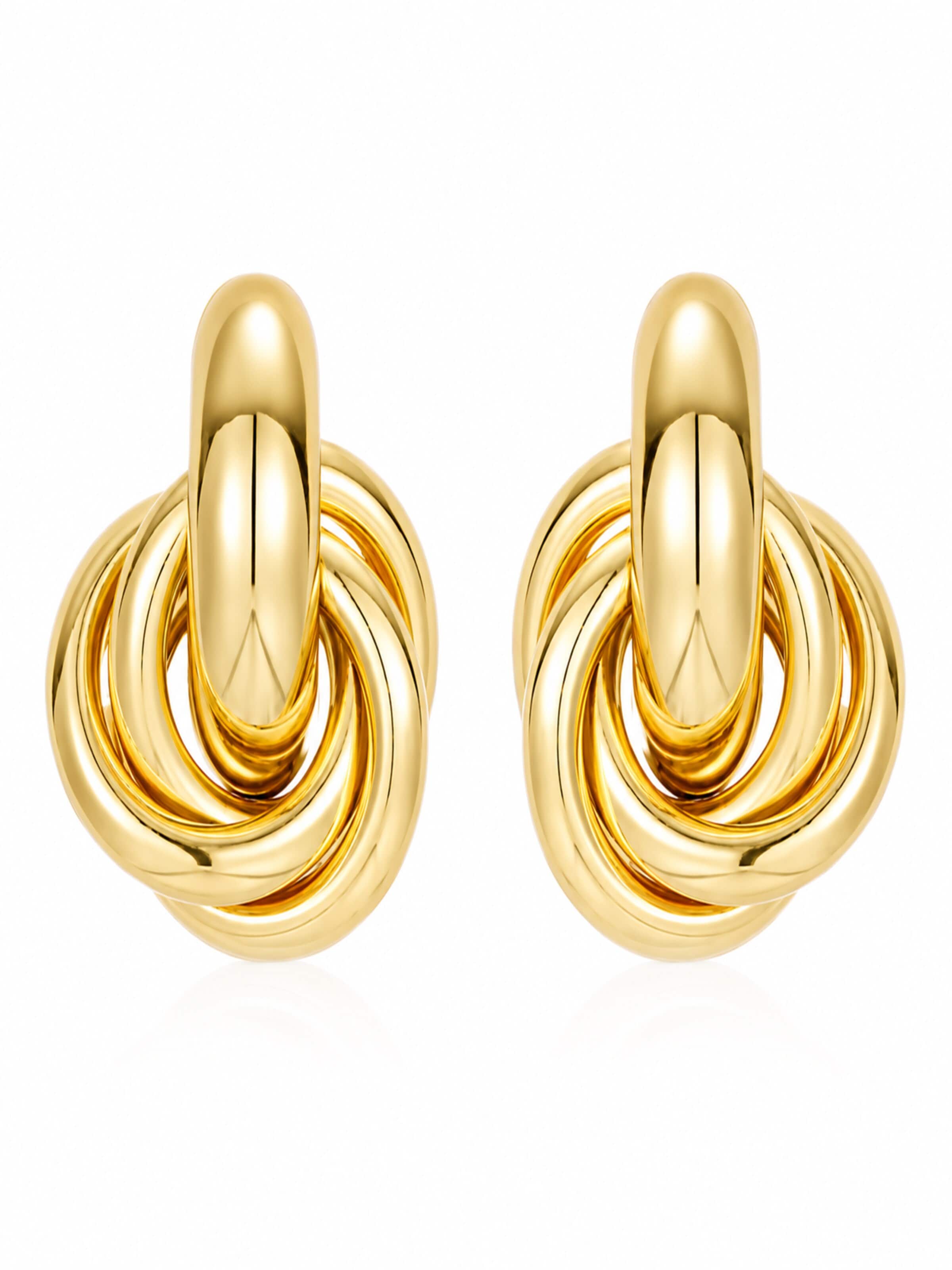 ROUGEMONT Jewellery Ohrringe 'Trendige Damen Knoten Ohrstecker' in Gold: Vorderseite