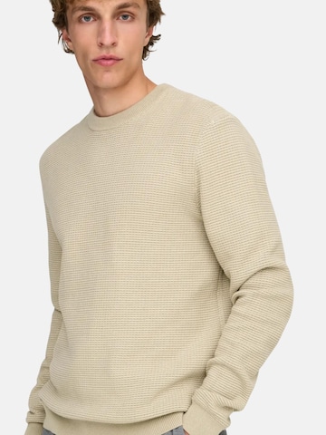 Only & Sons Sweter 'ONLY & SONS ONSDAVE REG LS CREW NECK KNIT NOOS MAGLIONCINO' w kolorze beżowy