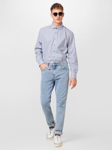 OLYMP Slim fit Button Up Shirt 'Level 5' in Blue