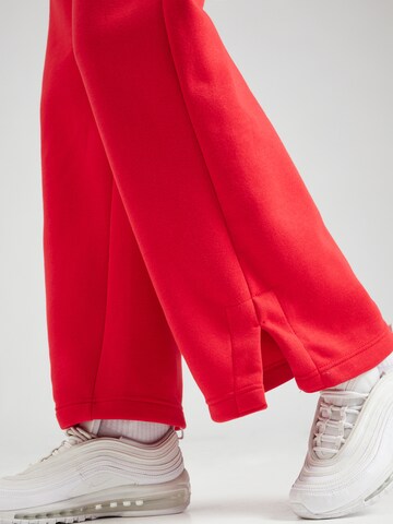 NIKE Wide leg Broek 'Phoenix Fleece' in Rood