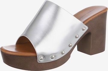 Ital-Design Mules in Silver: front