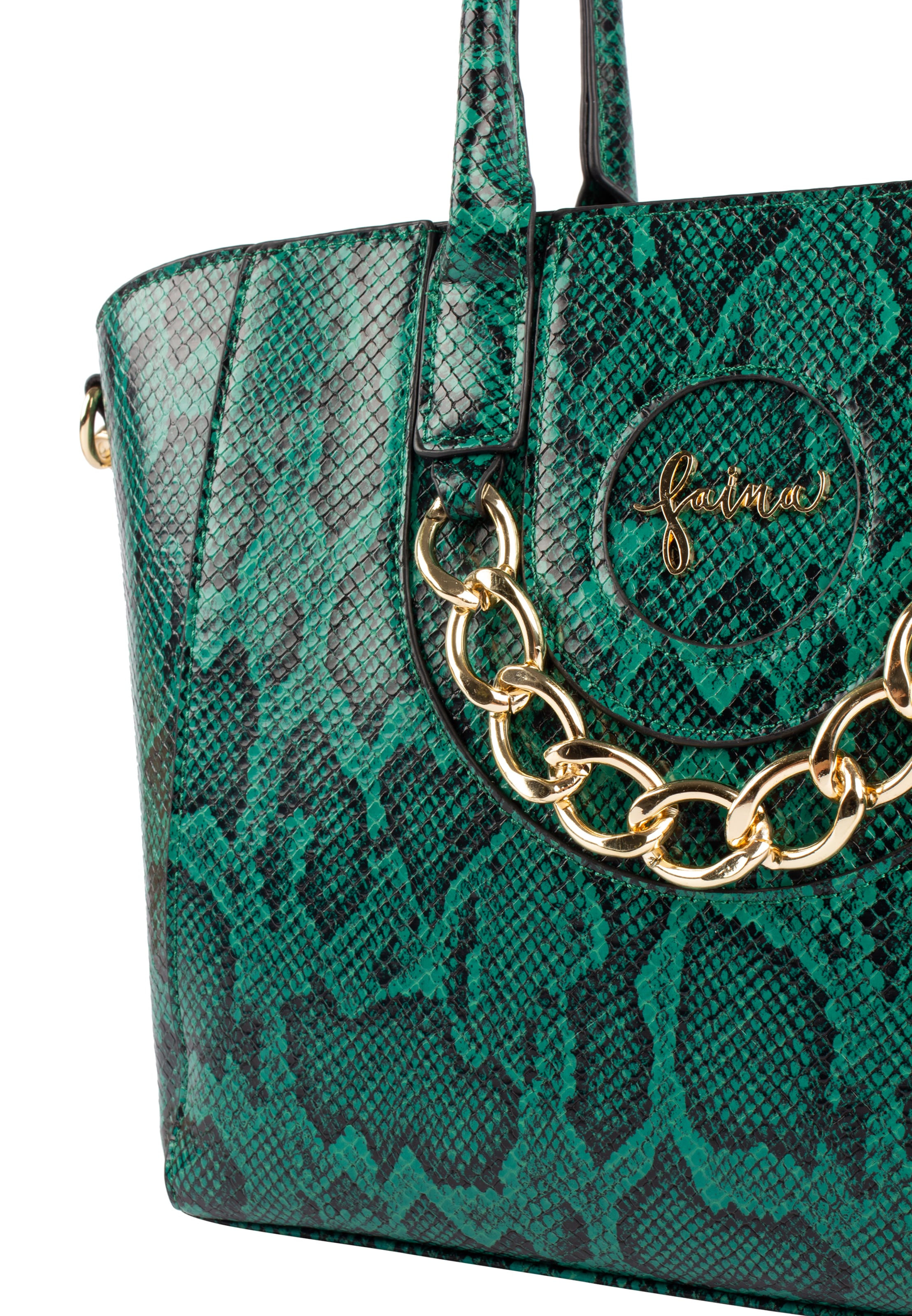 faina Дамска чанта в зелено