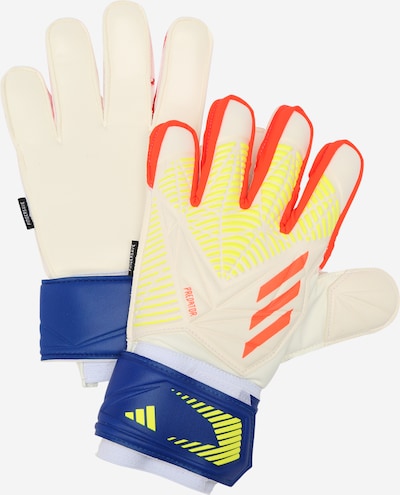 ADIDAS PERFORMANCE Gants de sport 'Predator Edge Fingersave Match Goalkeeper' en bleu foncé / jaune / orange / blanc, Vue avec produit