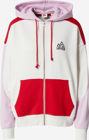 LEVI'S ® Zip-Up Hoodie 'Graphic Mainstay Hoodie' in White: front