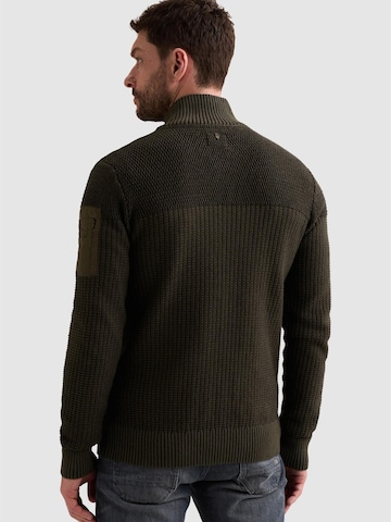 PME Legend Gebreid vest 'Cardigan with zipper closure and flight pocket' in Groen