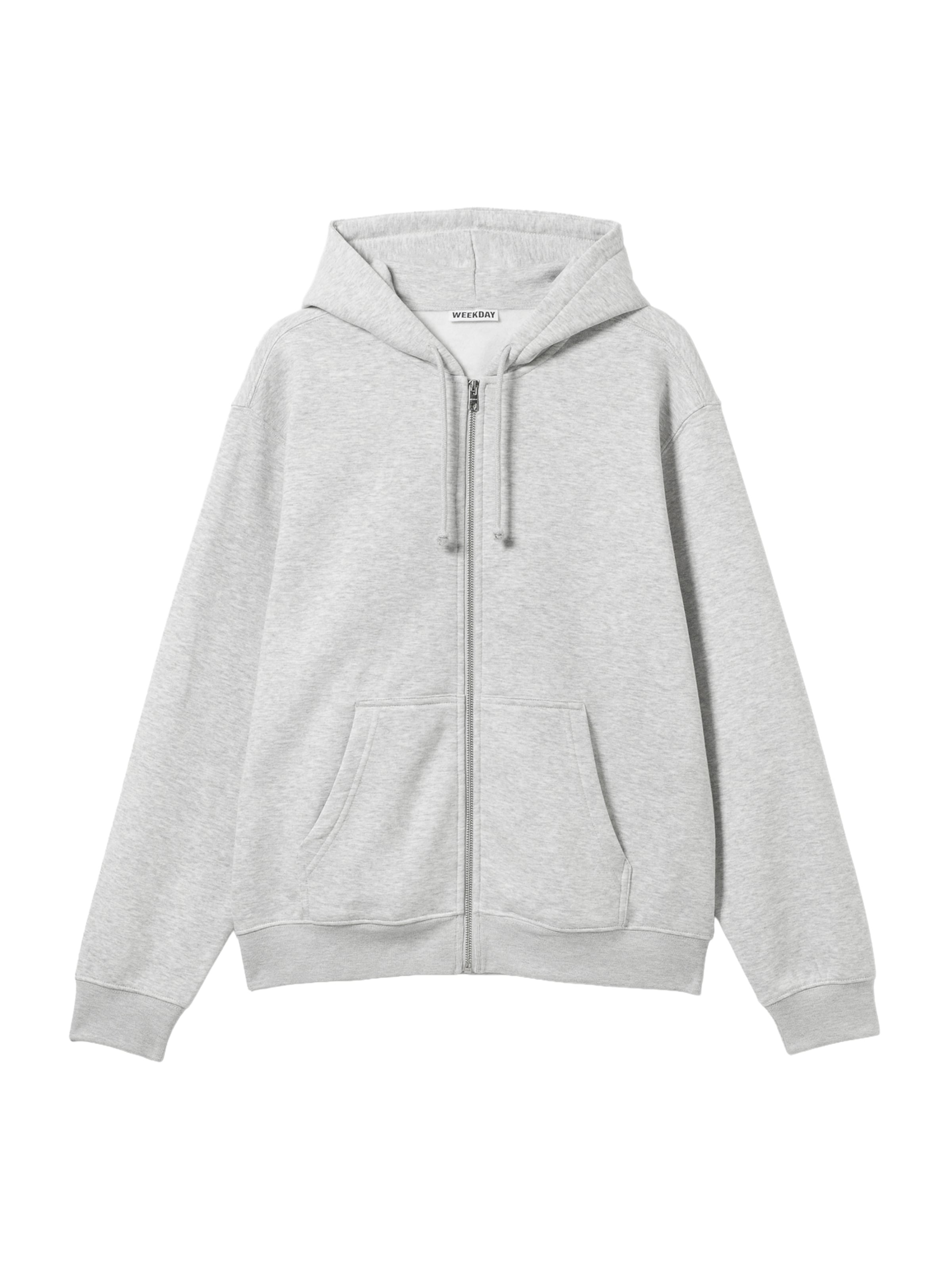 WEEKDAY Zip-Up Hoodie 'Classic' in Grey: front
