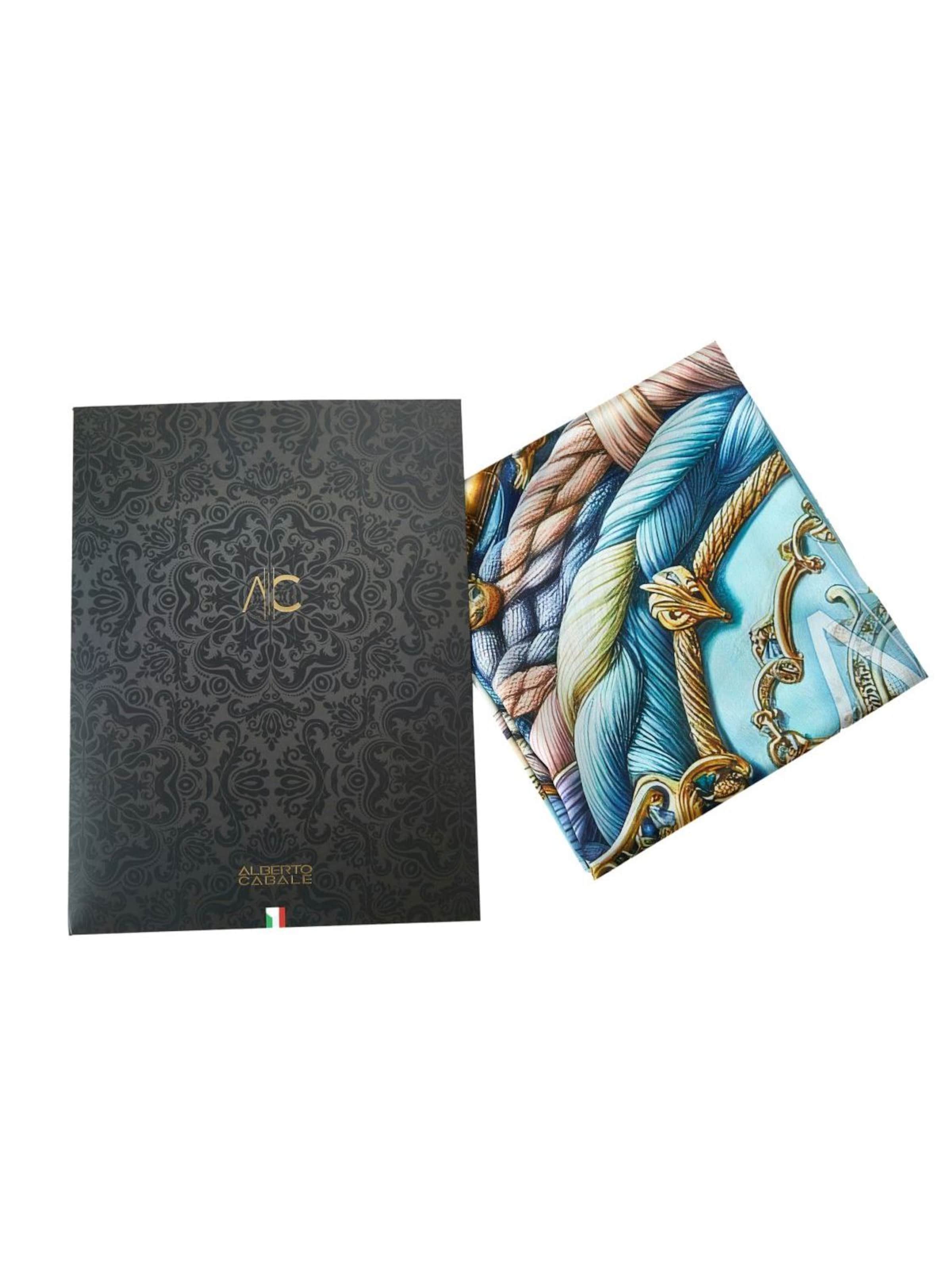 alberto cabale - Chal 'Grand carré de soie Spring Rope Zoé' en azul