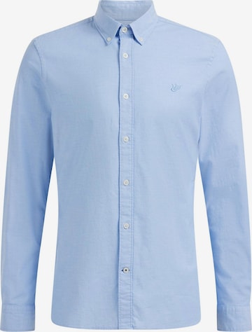 WE Fashion Slim fit Button Up Shirt in Blue: front