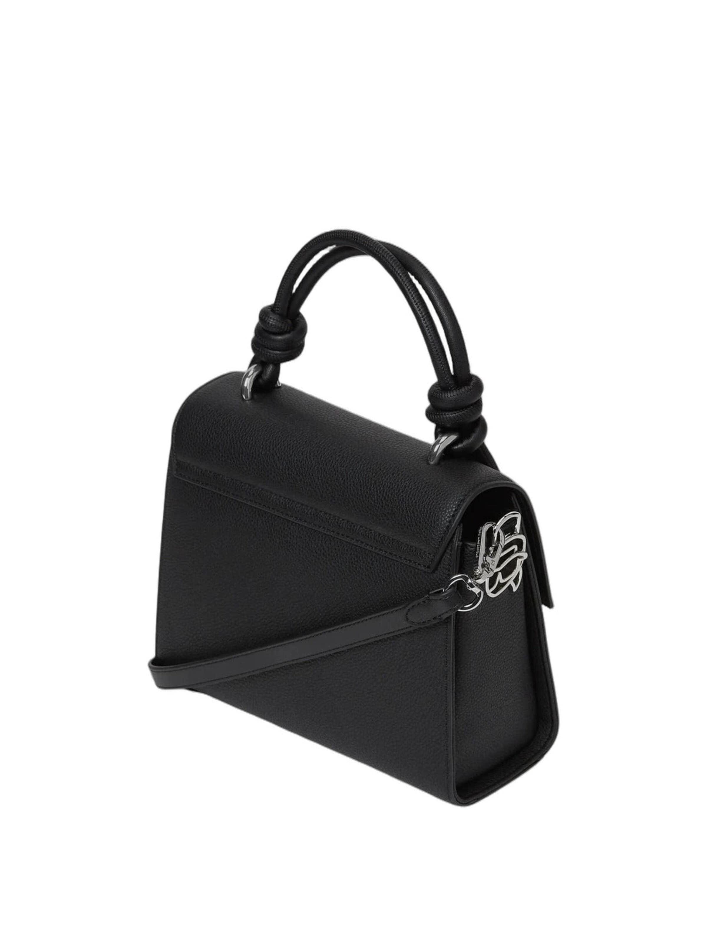 Karl Lagerfeld Käsilaukku 'Karl Lagerfeld Sac Bandoulière Ikon Satchel Noir' värissä musta