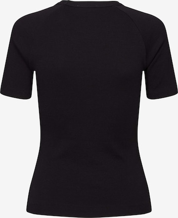 Esmé Studios - Camiseta 'ESBlossom SS O-neck Rib' en negro