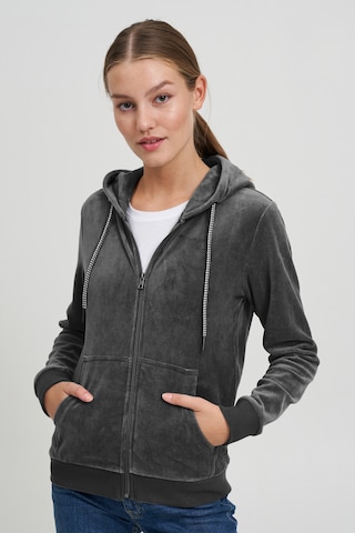 Oxmo Zip-Up Hoodie 'NICKY' in Grey: front