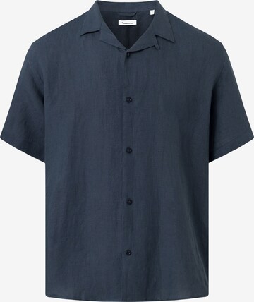 KnowledgeCotton Apparel Comfort fit Button Up Shirt in Blue: front