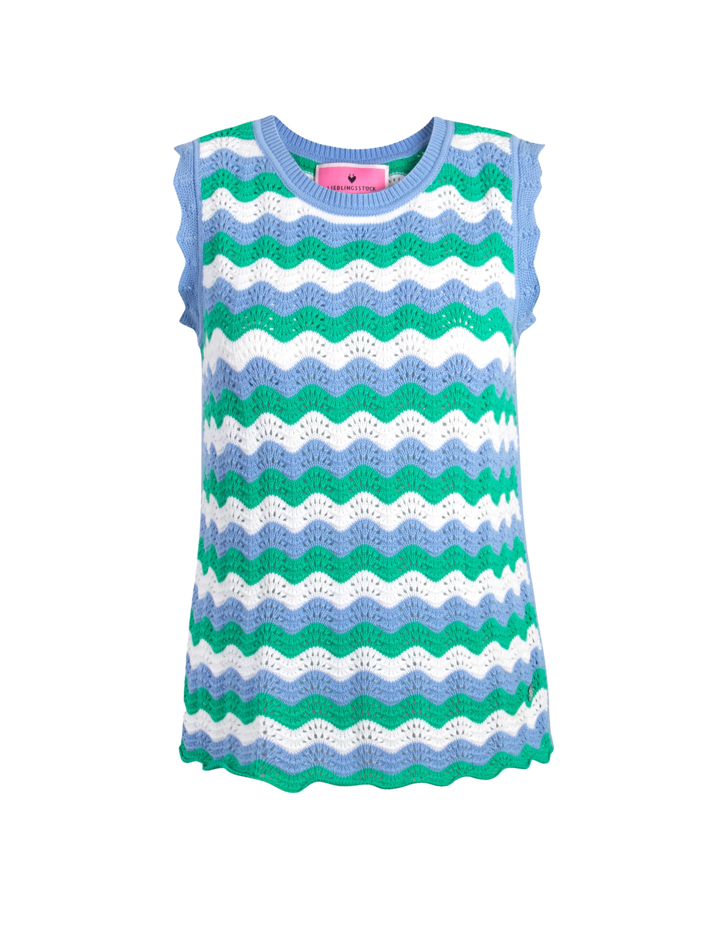 Top brodat de la LIEBLINGSSTÜCK pe verde: față