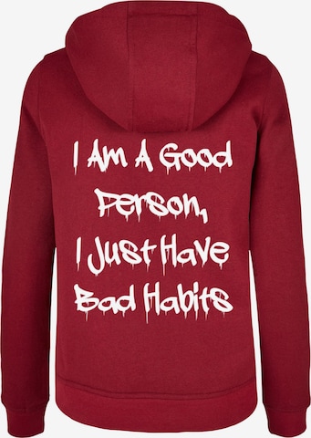Merchcode Sweatshirt 'Bad Habits' in Rot
