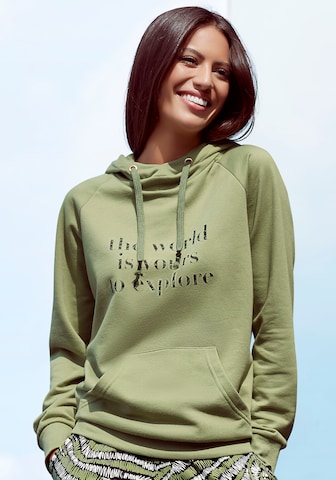 LASCANA Sweatshirt in Green: front