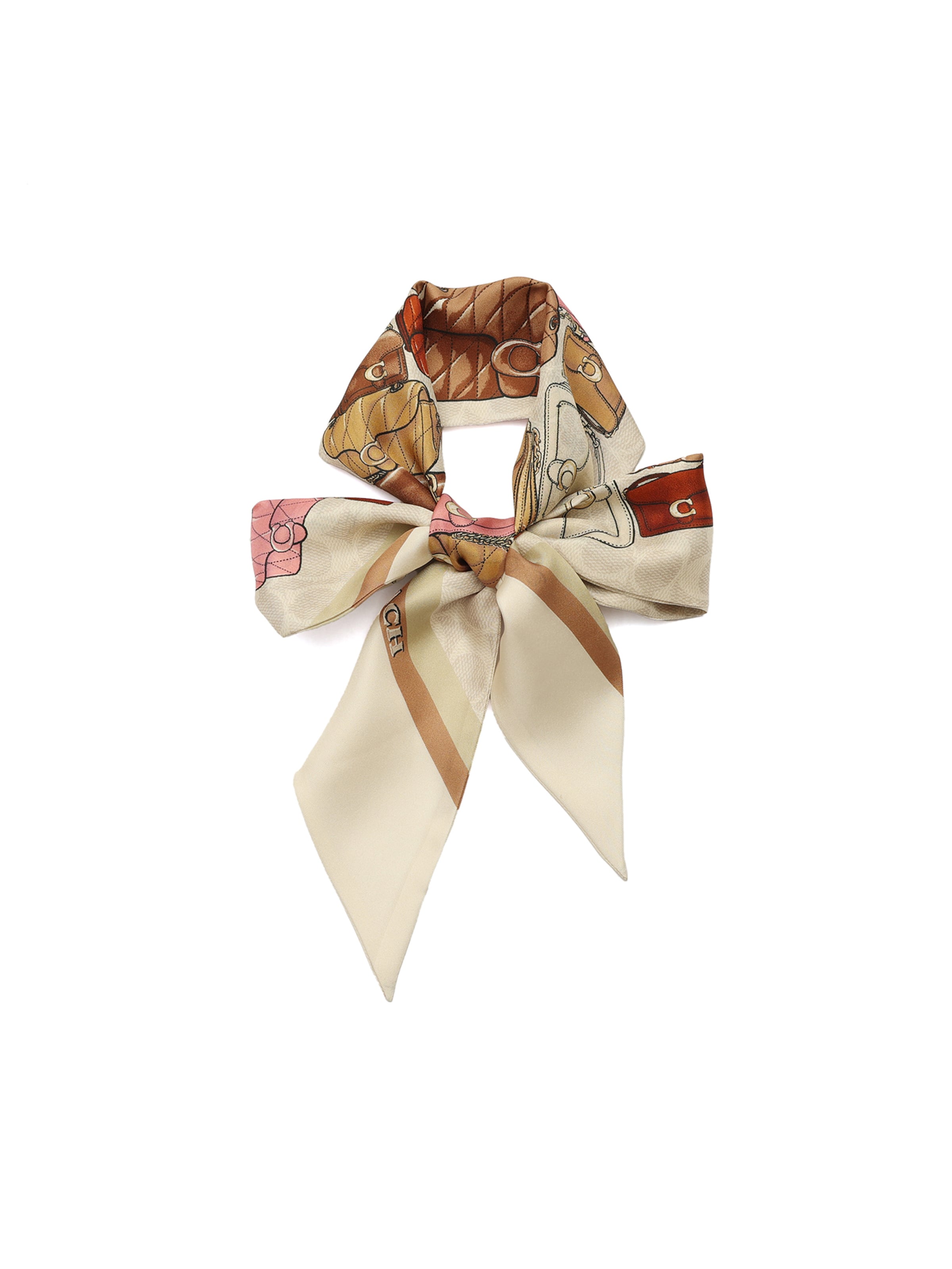 COACH Tørklæde 'Stacked Tabby' i hvid: forside