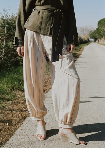 MANGO Tapered Pants 'Malta' in Beige