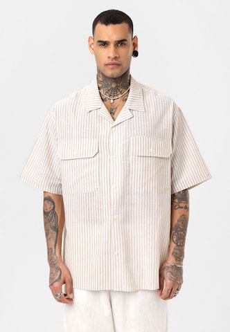Fit confort Chemise 'Rik' Dandalo en beige : devant