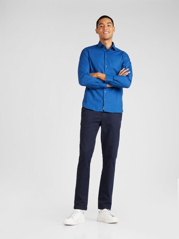 Michael Kors Slim fit Button Up Shirt 'FIL A FIL' in Blue