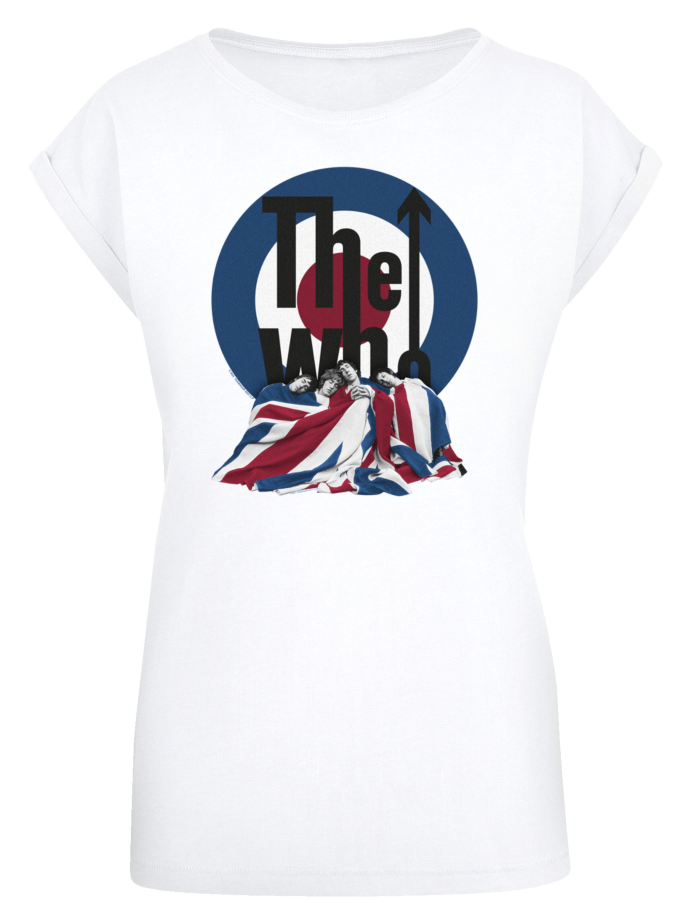F4NT4STIC Shirt 'The Who Flag Blanket' in Wit: voorkant