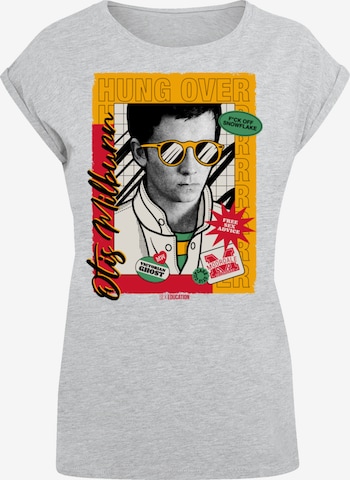 F4NT4STIC T-Shirt 'Sex Education Otis Hung Over Collage Netflix TV Series' in Grau: Vorderseite