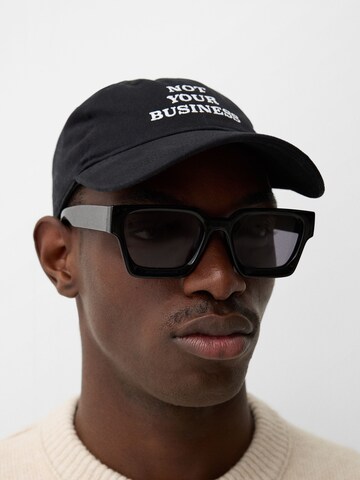 Bershka Cap 'MOOD OF THE DAY' in Black