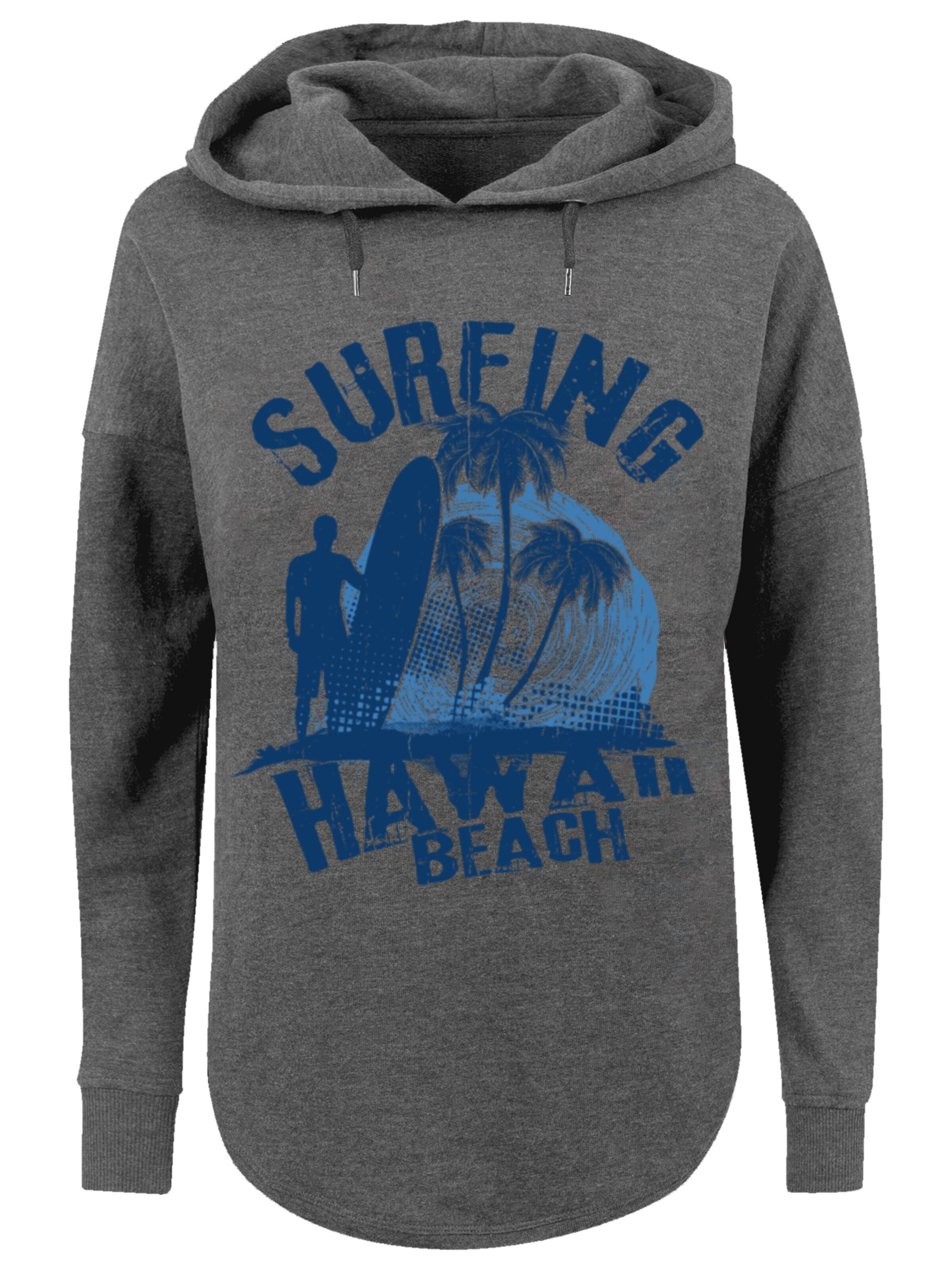 F4NT4STIC Sweatshirt 'Hawaii Surf Beach Summer' in Grijs: voorkant