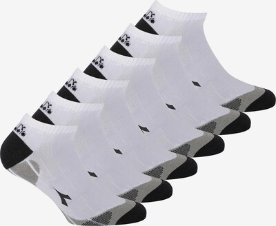 Diadora Socken in grau / schwarz / weiß, Produktansicht
