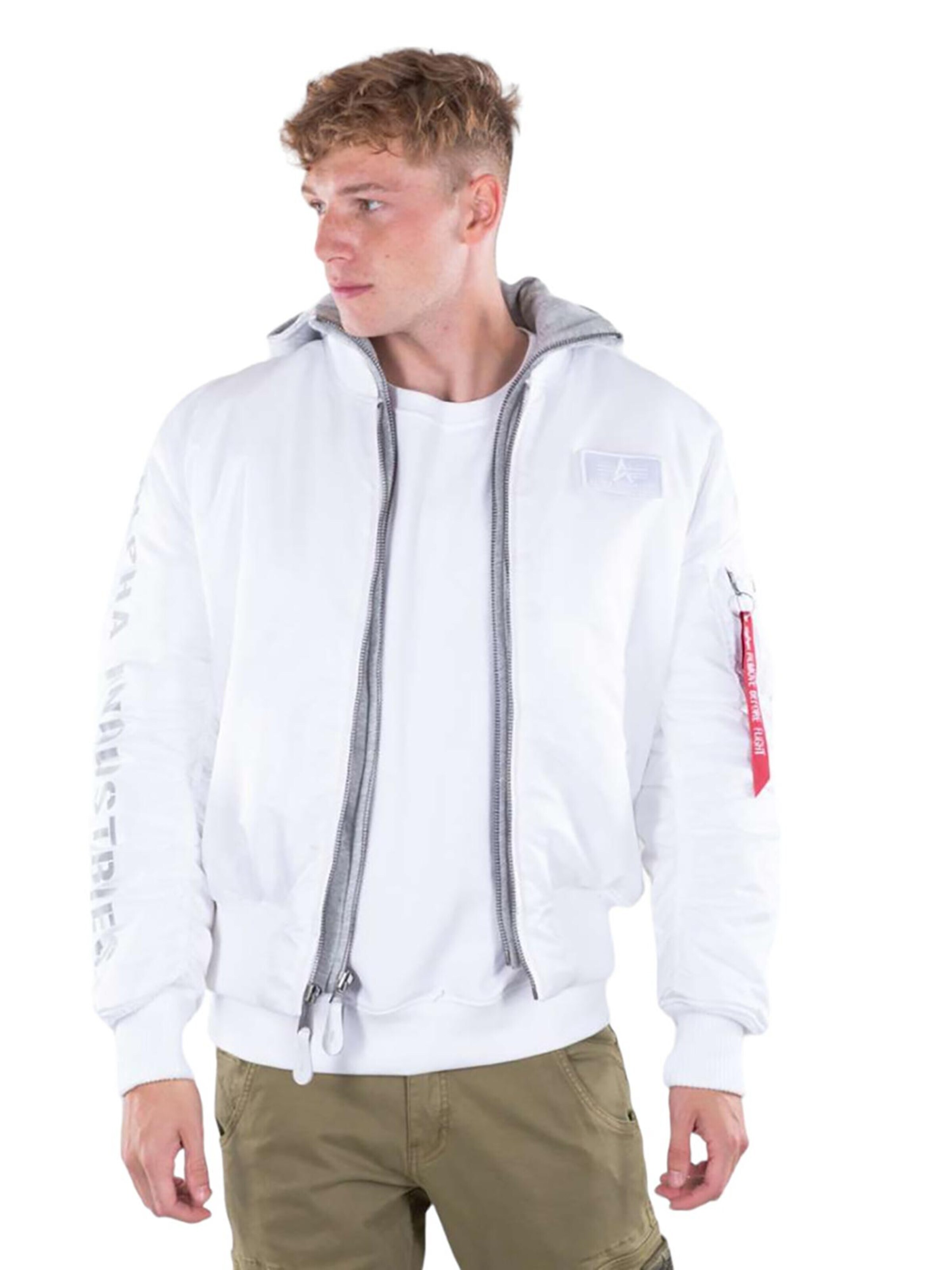 ALPHA INDUSTRIES Übergangsjacke 'MA-1 D-Tec SE'‌‌‌‌‌‌‌‌ in Weiß
