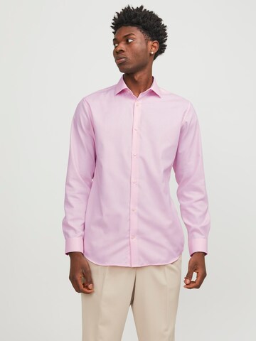 JACK & JONES Slim fit Business Shirt 'Parker' in Pink: front