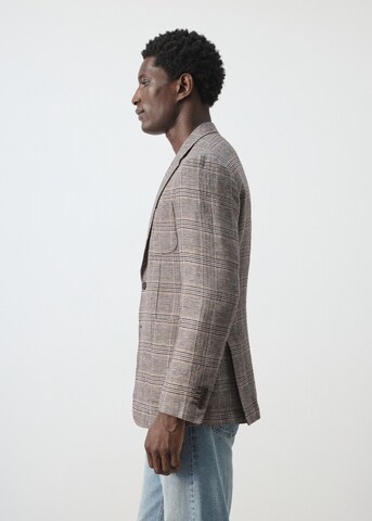 MANGO MAN Slim fit Suit Jacket 'Nella' in Brown