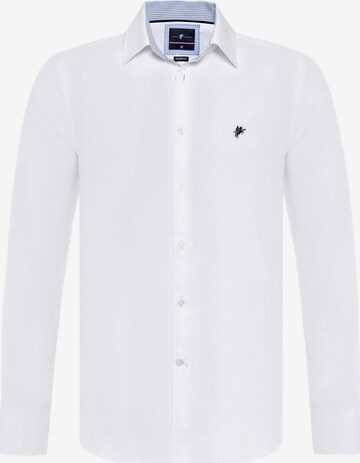 DENIM CULTURE Slim fit Button Up Shirt 'BRADLEY' in White: front