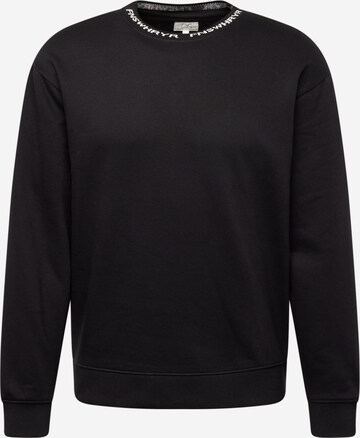 QS Sweatshirt in Zwart: voorkant