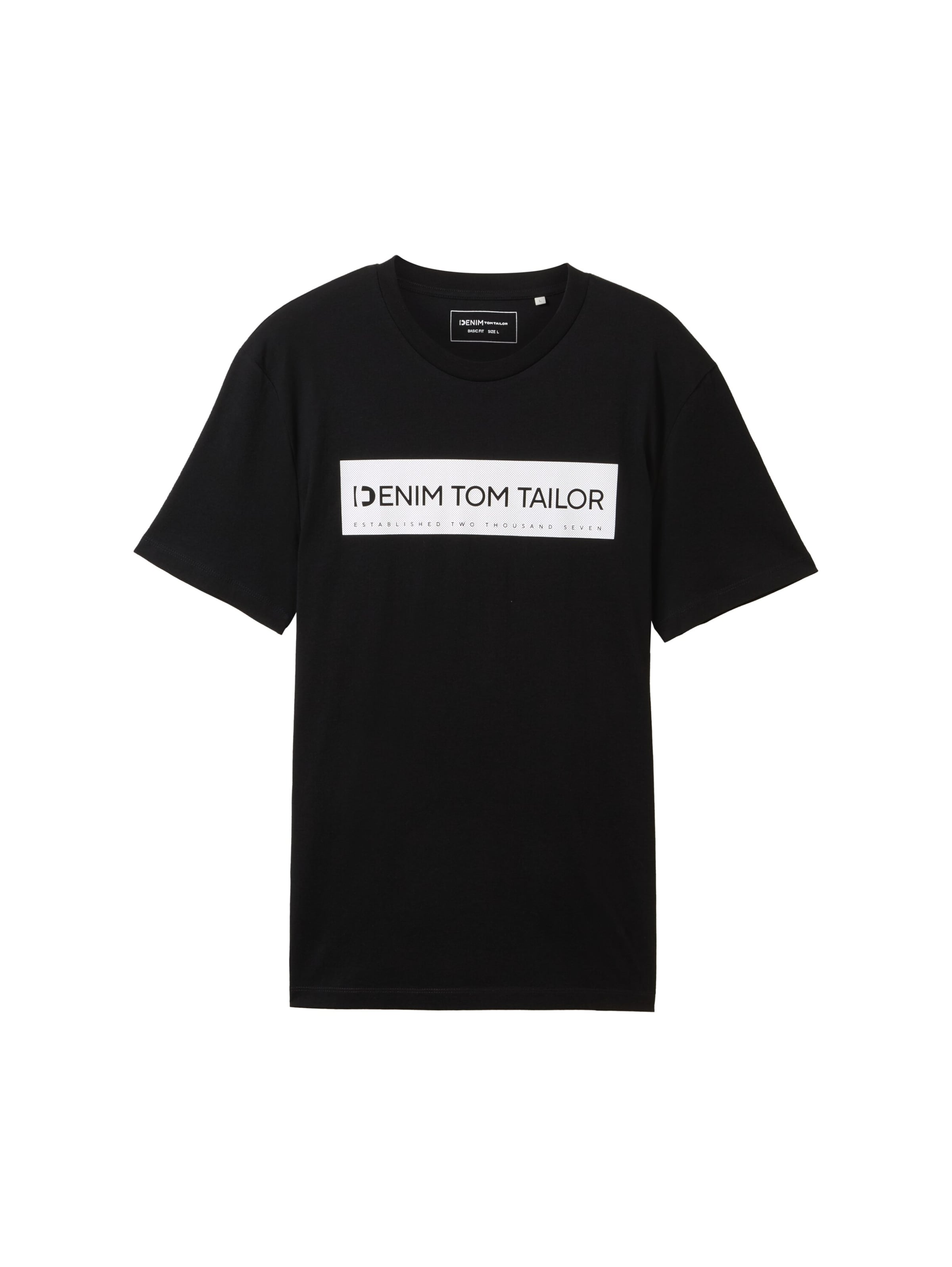 TOM TAILOR DENIM Футболка в Черный: спереди