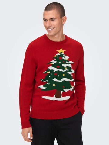 Only & Sons Pullover 'Xmas' in Rot