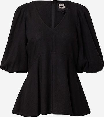 River Island - Blusa en negro: frente