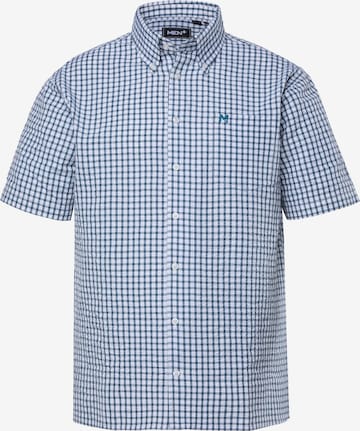 Men Plus Button Up Shirt in Green: front