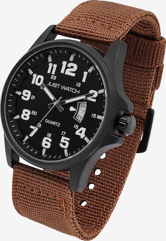 Just Watch Analog Watch 'Caius, Datumsanzeige' in Brown: front