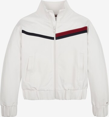 TOMMY HILFIGER Zip-Up Hoodie in White: front