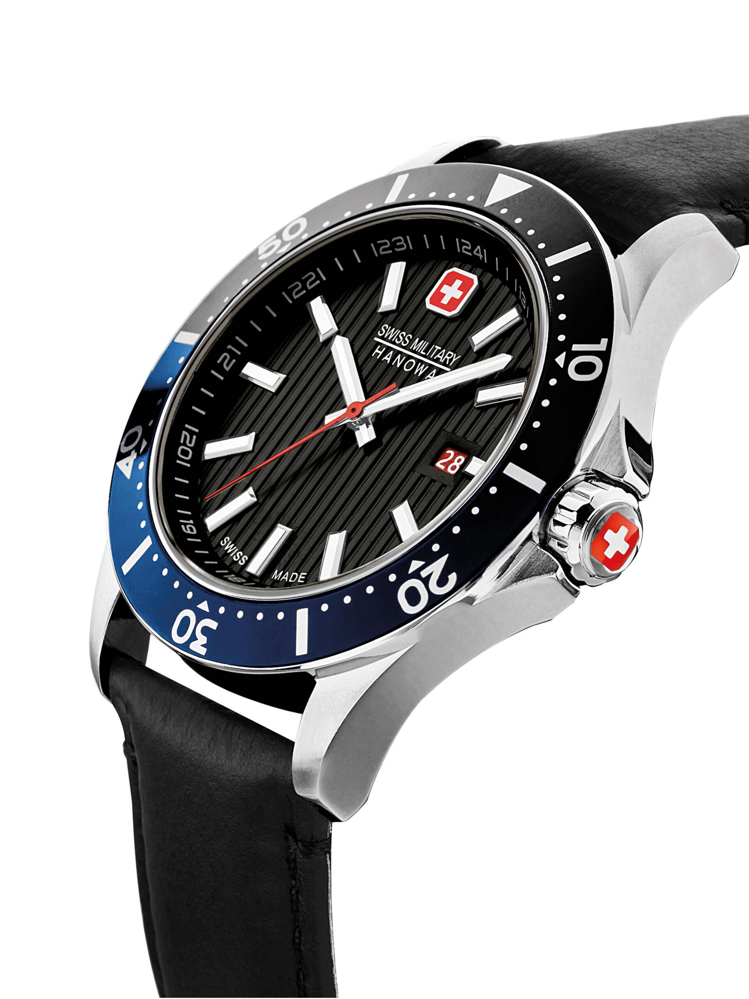 SWISS MILITARY HANOWA Analoog horloge 'Flagship X' in Zwart