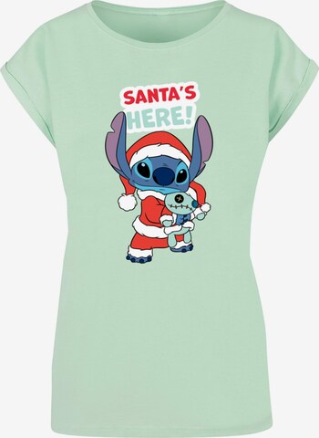 ABSOLUTE CULT T-Shirt 'Lilo And Stitch - Santa Is Here' in Grün: predná strana