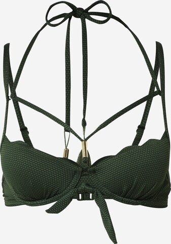 Hunkemöller Balconette Bikini top 'Scallop' in Green: front