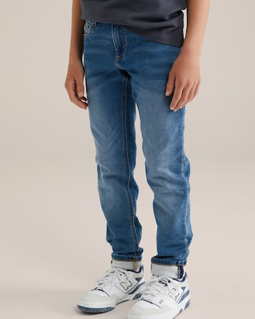 WE Fashion Slim fit Jeans in Blue: front