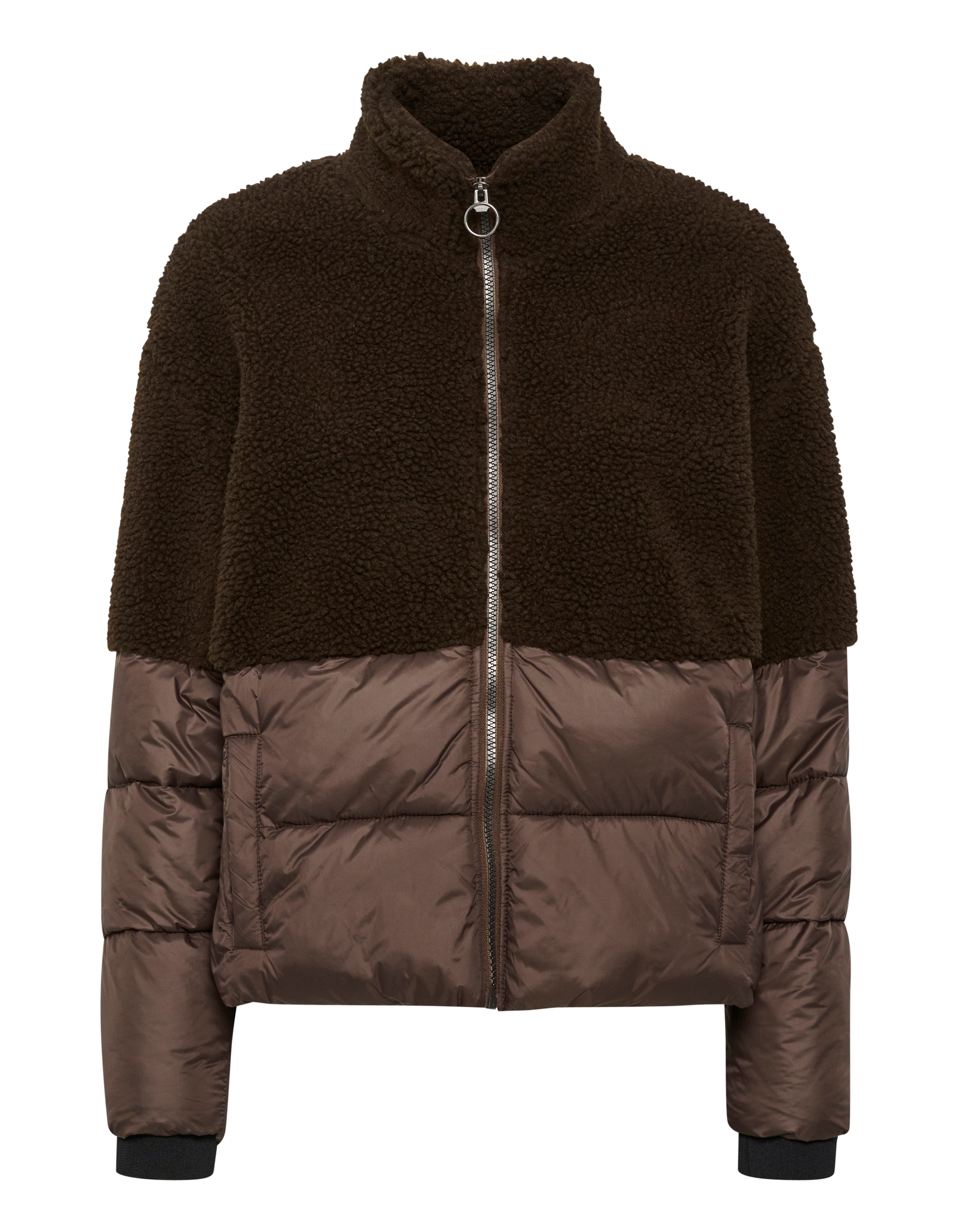 Cream Between-Season Jacket in Black: front