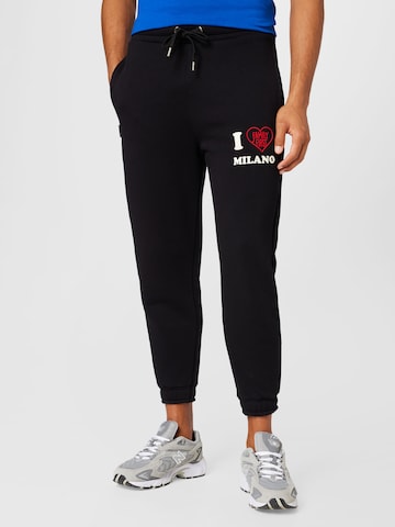 Family First Tapered Pants 'I LOVE' in Black: front