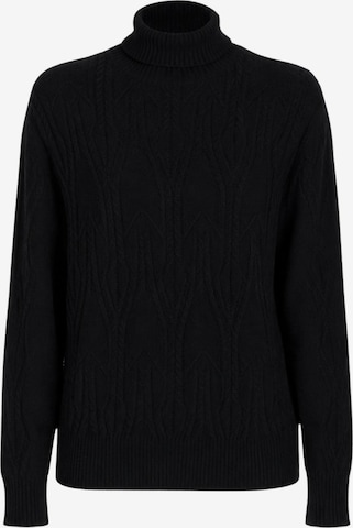 Influencer Sweater 'Cable Knit Turtleneck Sweater' in Black: front