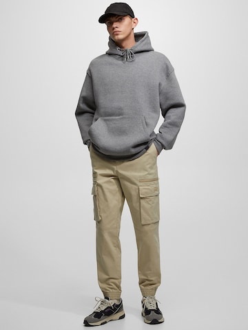 Pull&Bear Tapered Cargo nadrágok - bézs: elől