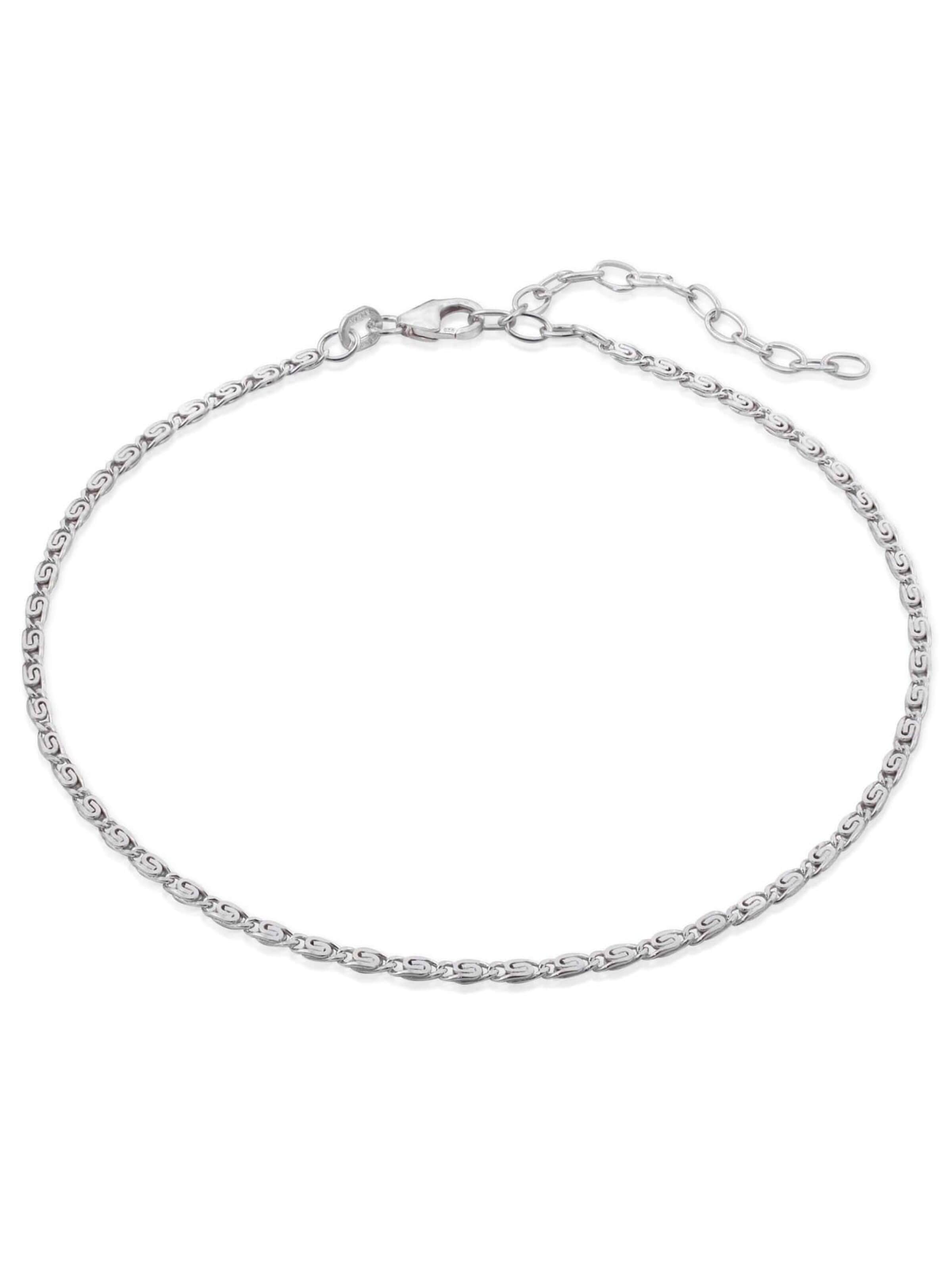 modabilé Fußschmuck 'S-Panzerkette TIMELESS'‌‌‌‌‌‌‌‌‌‌ in Silber: Vorderseite