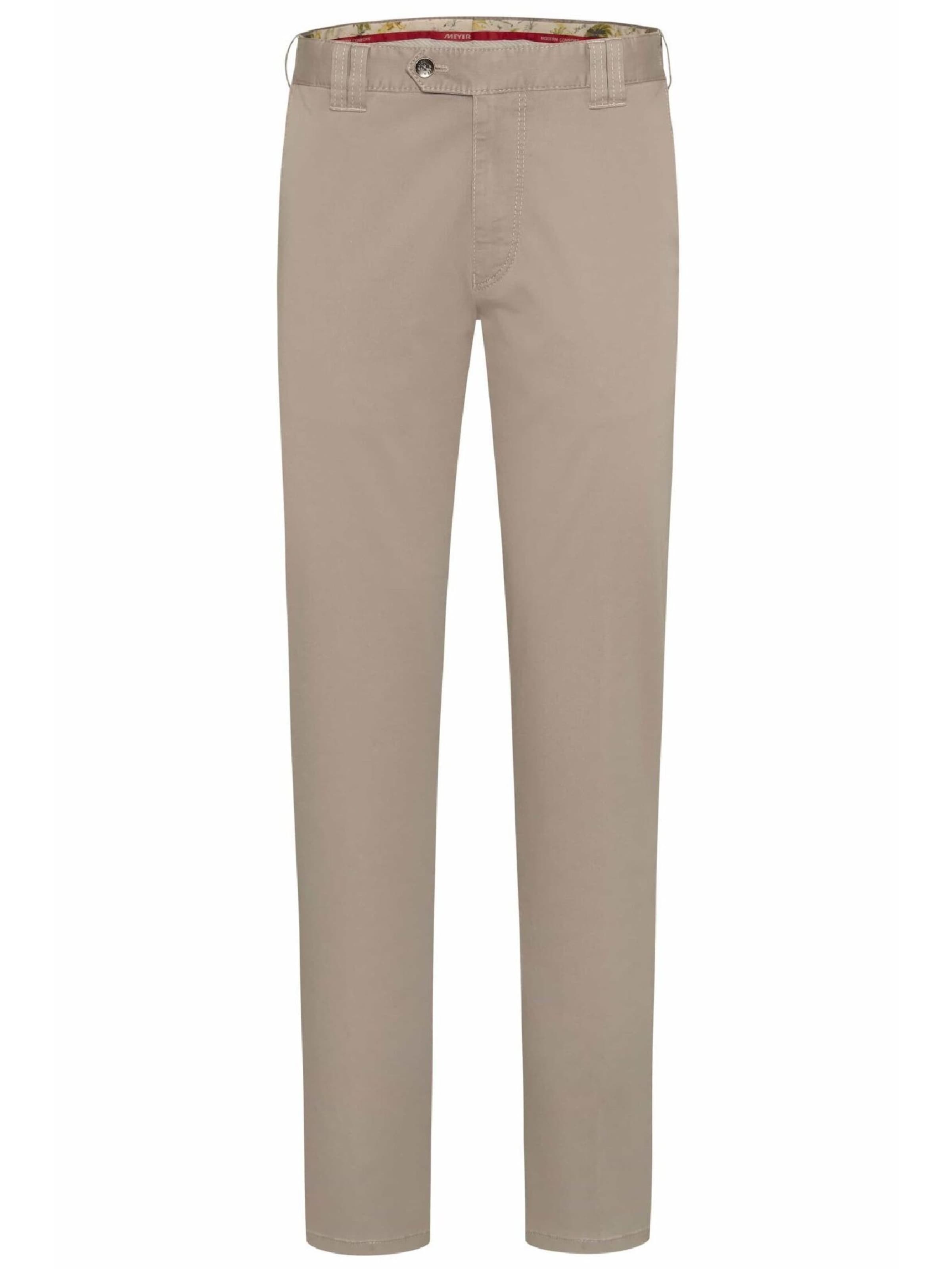 MEYER Regular Chino 'Oslo' in Bruin: voorkant