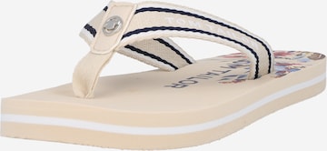 TOM TAILOR T-Bar Sandals in Beige: front